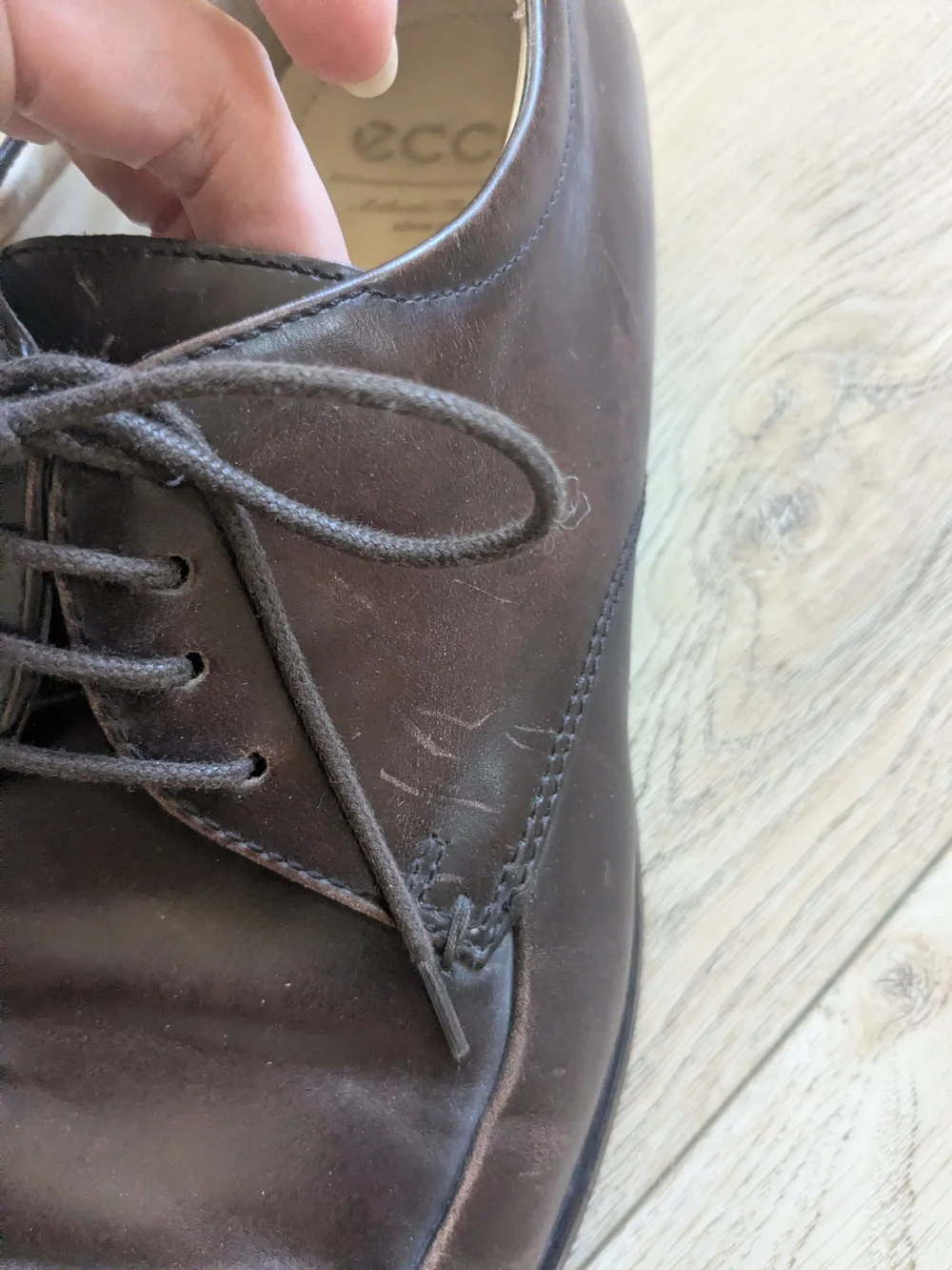 ECCO Men’s Classic Brown Leather Lace-Up Dress Shoes, 44